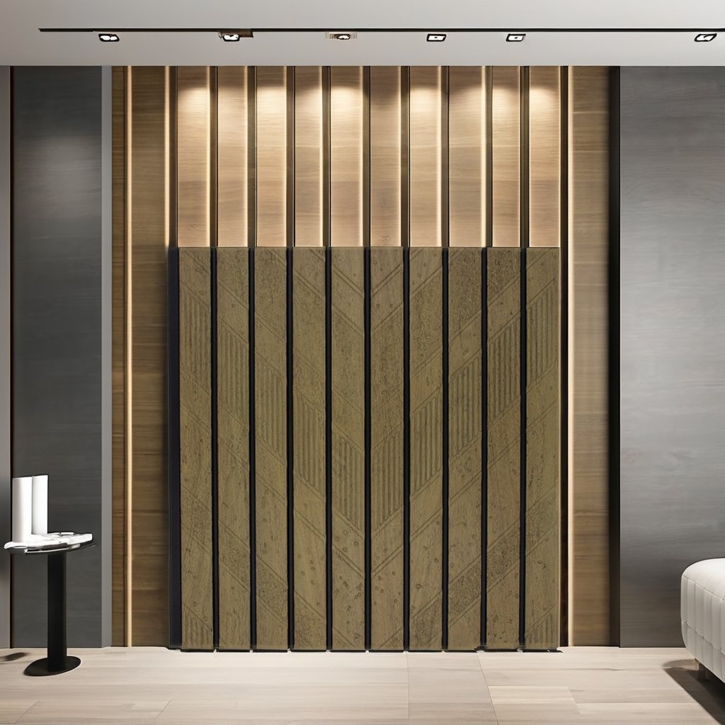 Hottest Eco-Friendly Easy Installation Wall Decoration PS Wall Panel with Bamboo Louvers for Indoor Use 1-Year Warranty