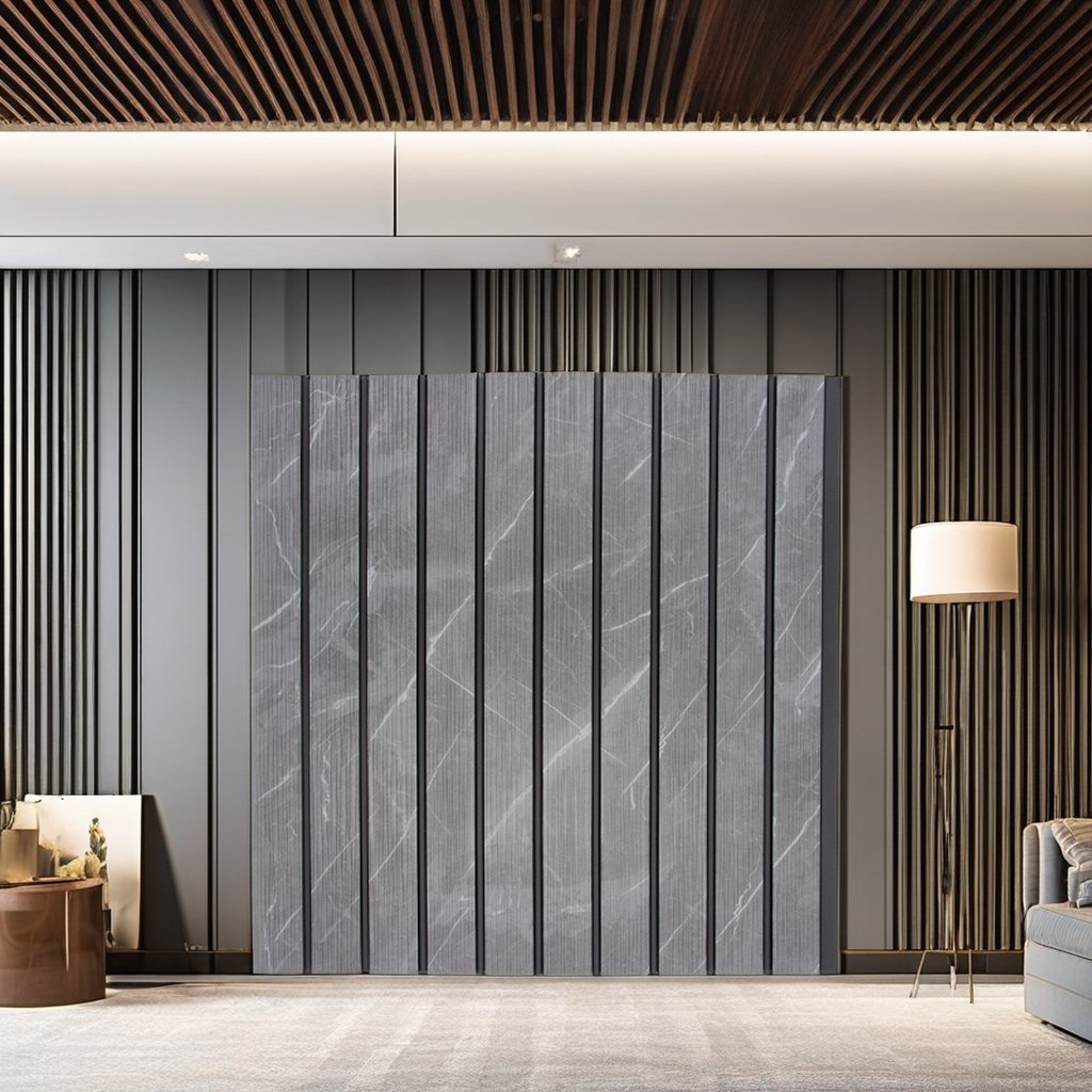 Hottest Eco-Friendly Easy Installation Wall Decoration PS Wall Panel with Bamboo Louvers for Indoor Use 1-Year Warranty