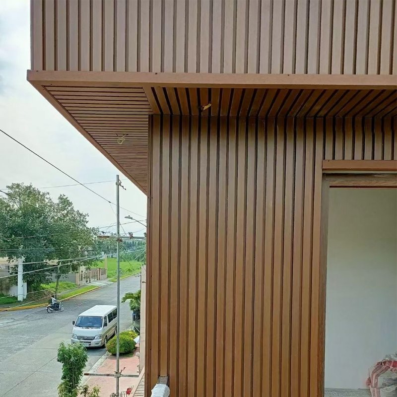 ZXL214 Outdoor Wall Panel Fluted Wall Panel Plastic ASA Coextruded External Wpc Wall Outdoor Composite Cladding Waterproof 200mm