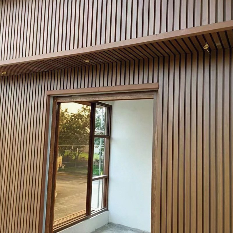ZXL214 Outdoor Wall Panel Fluted Wall Panel Plastic ASA Coextruded External Wpc Wall Outdoor Composite Cladding Waterproof 200mm