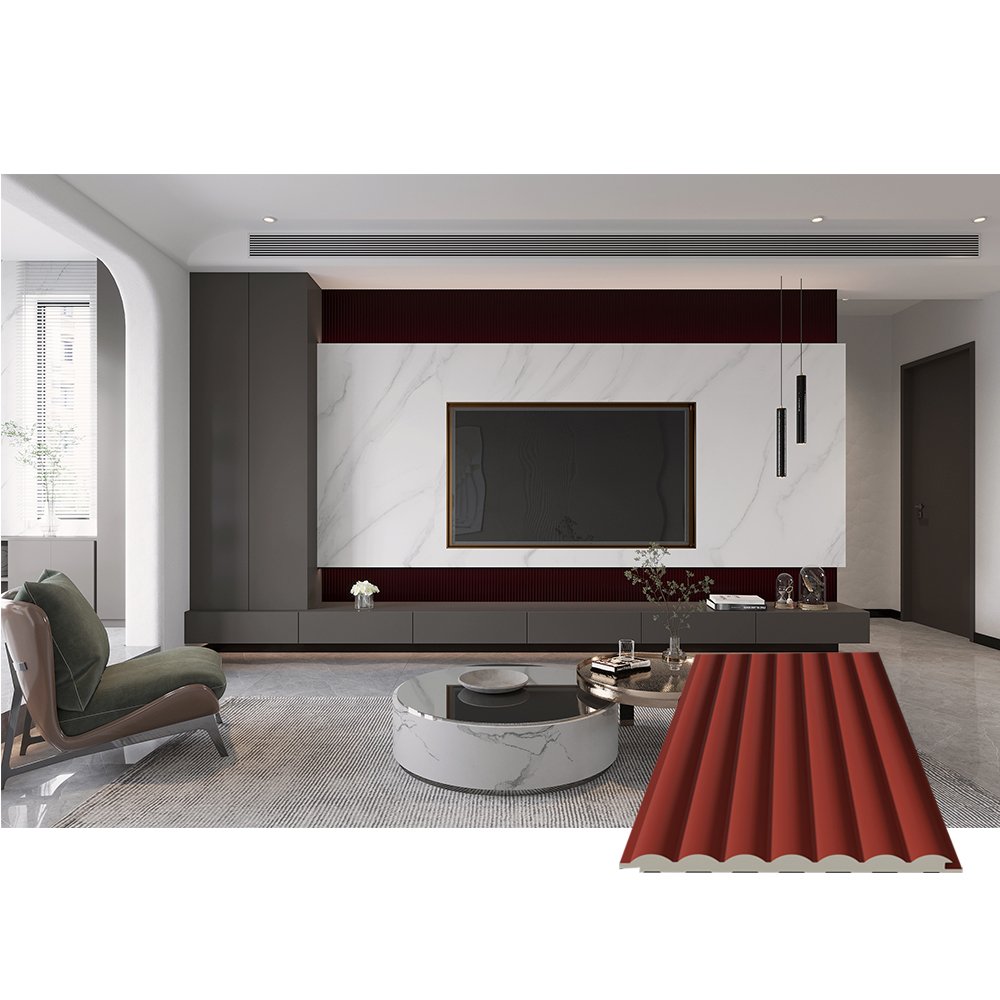 150*9mm Eco-friendly Easy Install Flute WPC Board 160 ARC Wall Panel