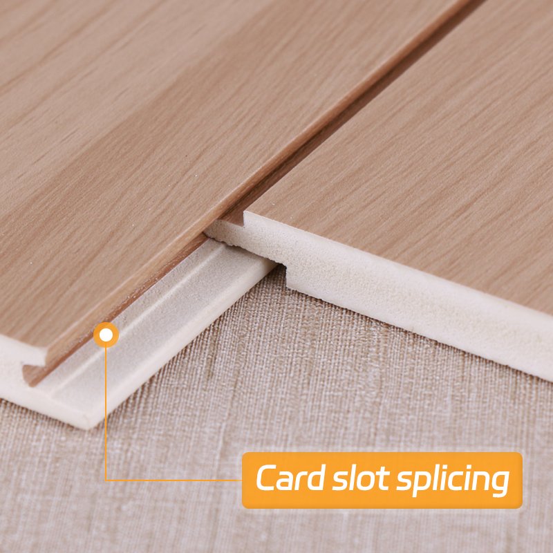 Solid Interior Decoration 1.22m Width Wood Grain Wood Veneer PVC Wall Panel