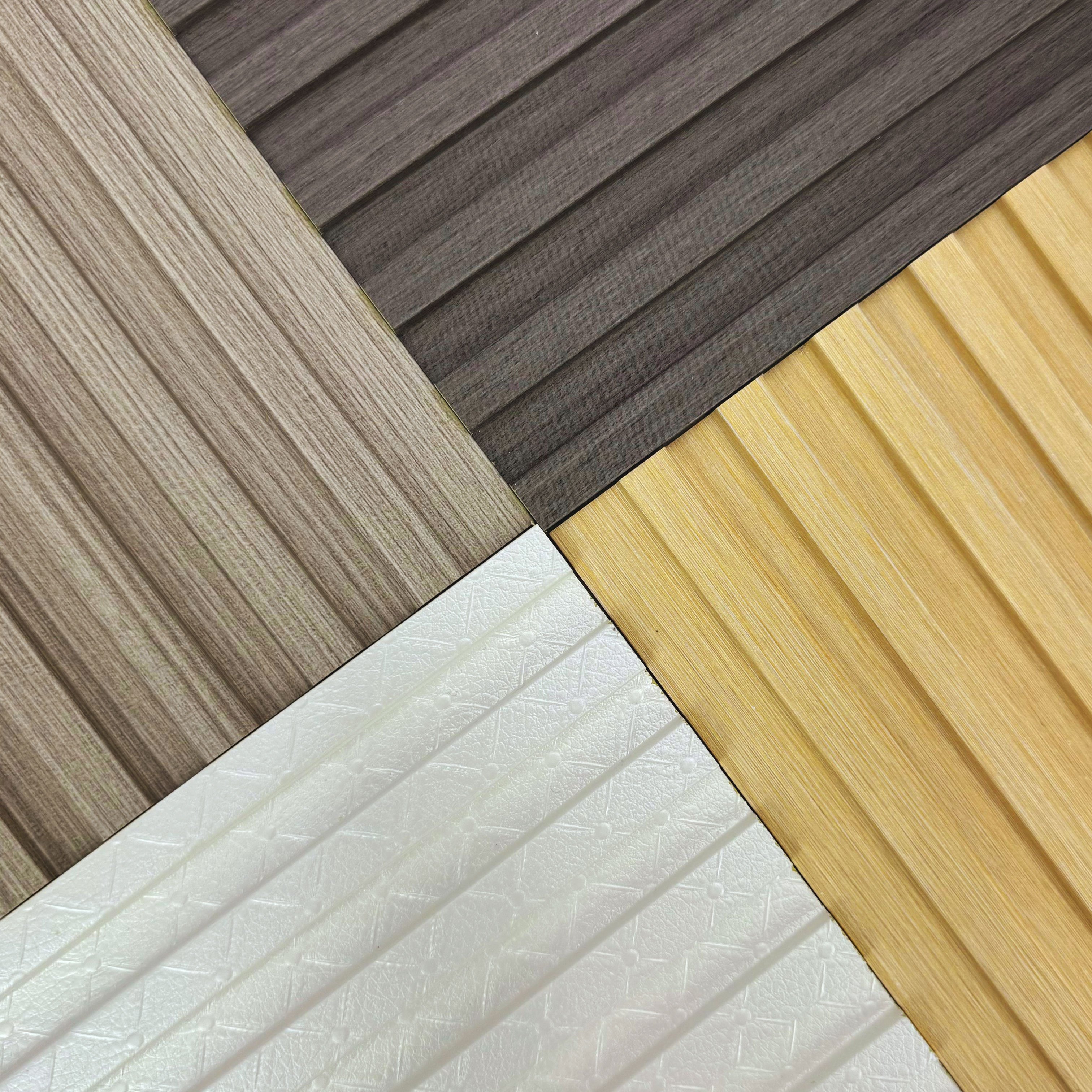 Reasonable Price 3D Wood Veneer Fluted Cladding Low Price WPC Decor Wall Panel Board For Indoor Tv Background Wall Decoration