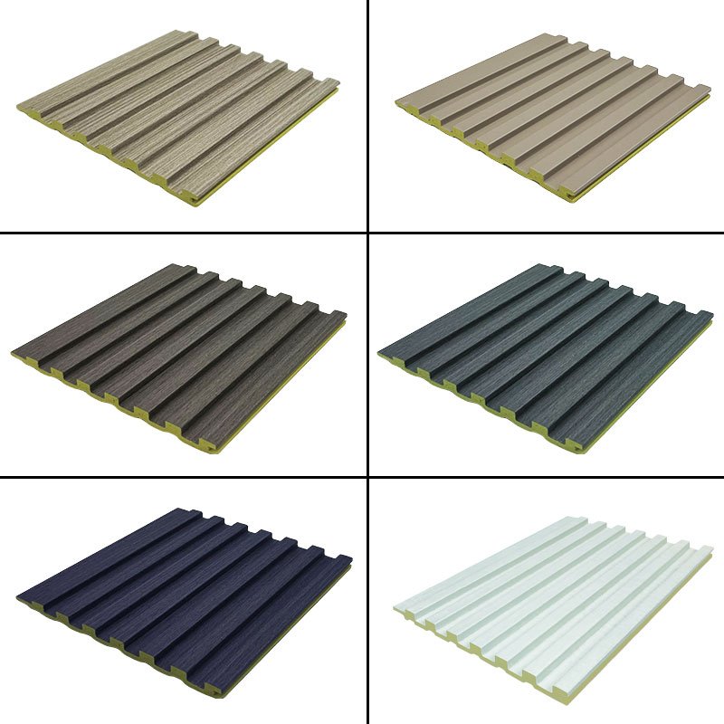 Reasonable Price 3D Wood Veneer Fluted Cladding Low Price WPC Decor Wall Panel Board For Indoor Tv Background Wall Decoration