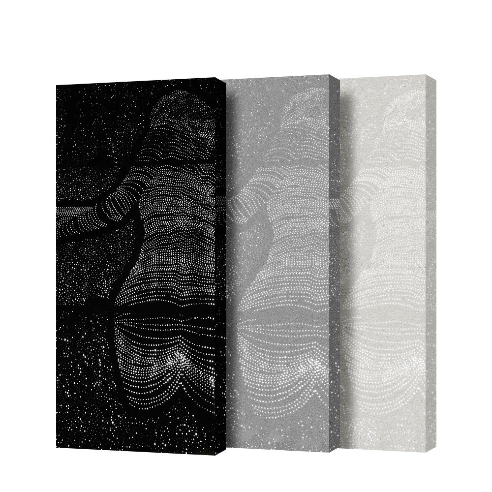 Customized Black Translucent Cement Panel Modern Design Fiber Optic Concrete Exterior Board Wall Board Bars Clubs Office