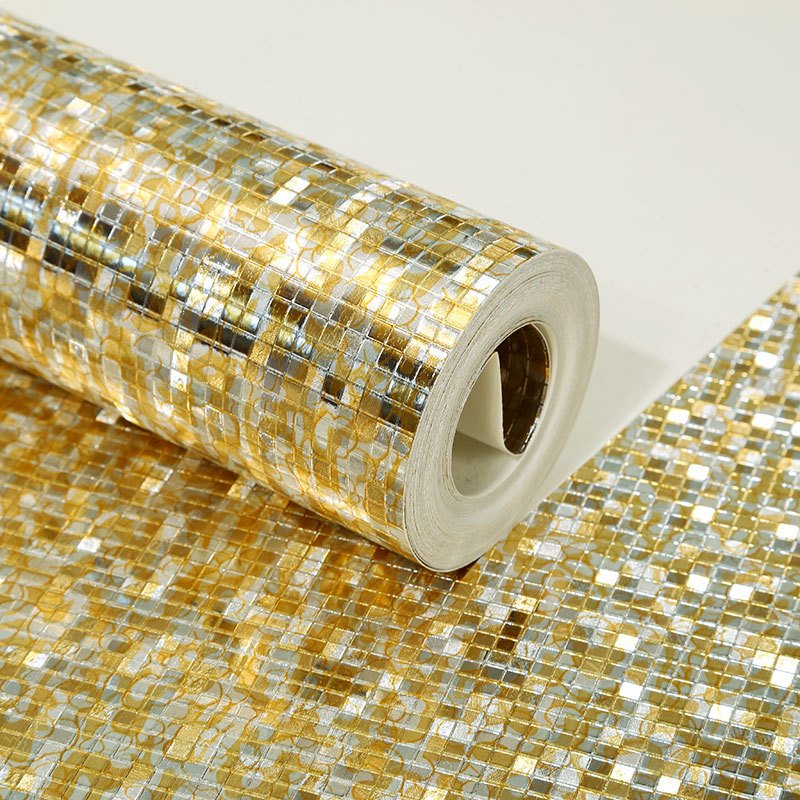 gold foil wallpaper pvc rolls factory in china wall papaper water and flam resistance 3d wall molding panels sticker home decor