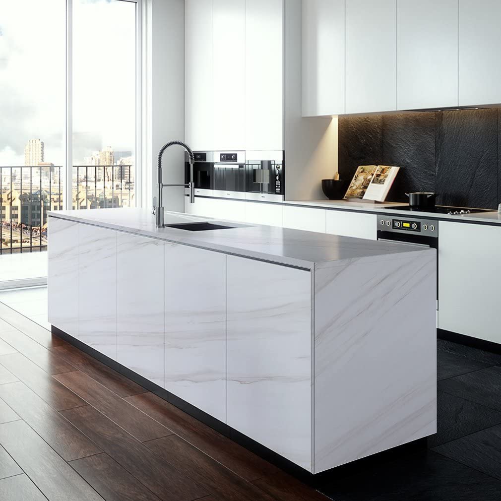 New arrival kitchen wallpaper sticker oil proof marble peel and stick wall paper