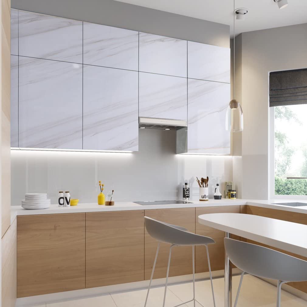New arrival kitchen wallpaper sticker oil proof marble peel and stick wall paper