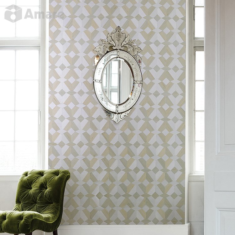 17years Experience Factory Direct Supplies Geometric Combination Pattern Duppionsilk Real Silk Collage Wallpaper Rolls