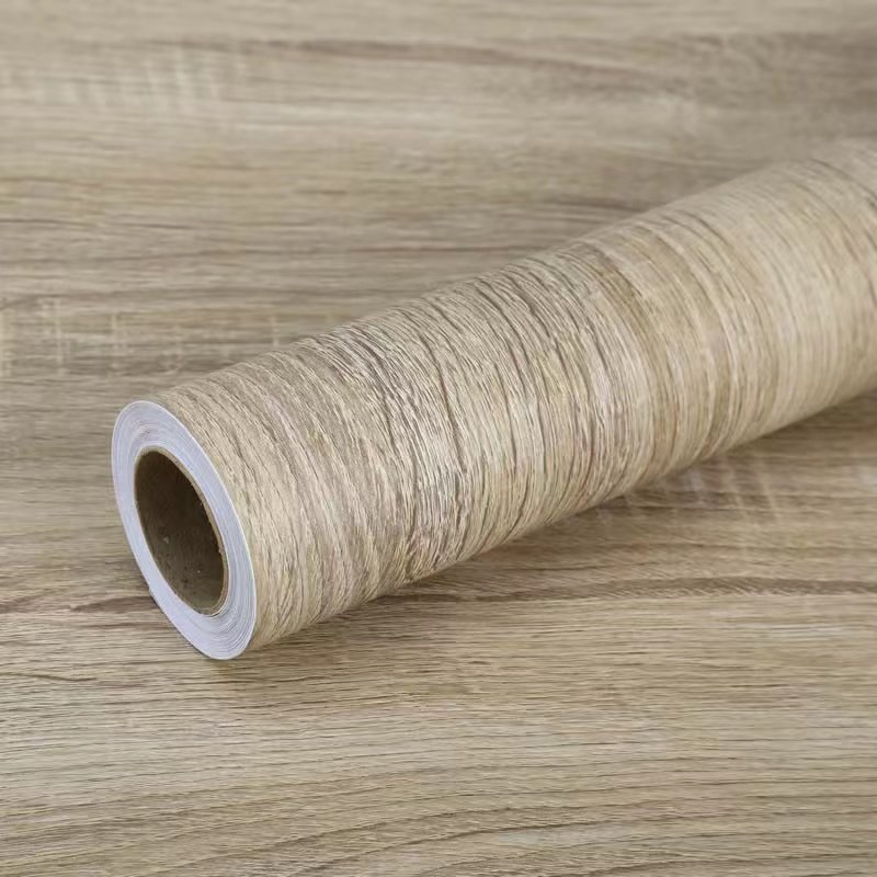 ORON pvc wooden textured effect veneer decorative film grain designs 3d wood wallpaper wall paper rolls for furniture
