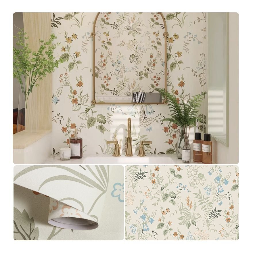 Home Wall Decors Wallpaper Sitting Room Bedroom Bathroom Wallpaper Natural Floral Wallpaper Peel and stick
