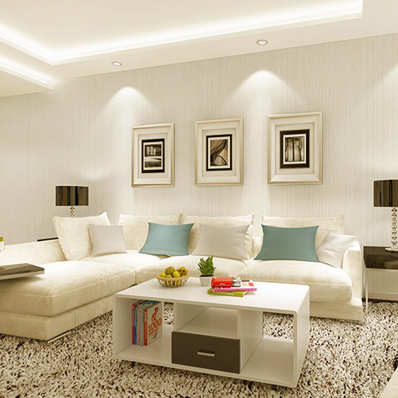 Factory Outlet Solid Color Vertical Stripe Pvc Wallpaper for Living Room Bedroom Hotel Office