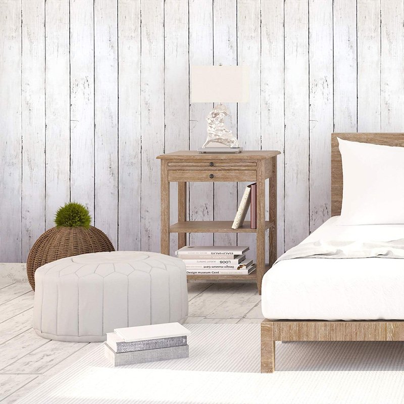 Removable self adhesive decorative wood wallpaper roll waterproof white contact paper peel and stick for cabinet rustic bathroom