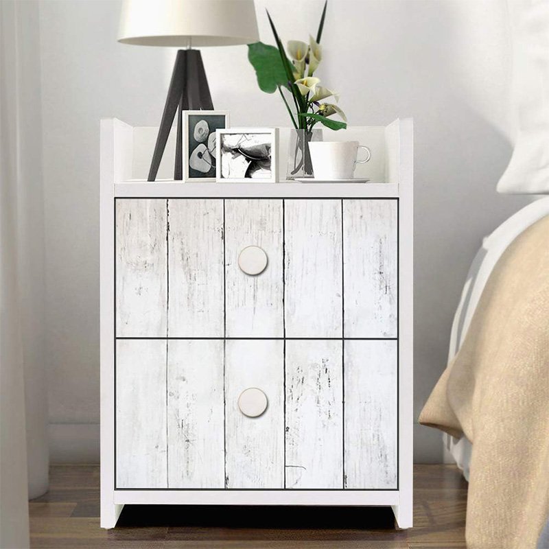 Removable self adhesive decorative wood wallpaper roll waterproof white contact paper peel and stick for cabinet rustic bathroom