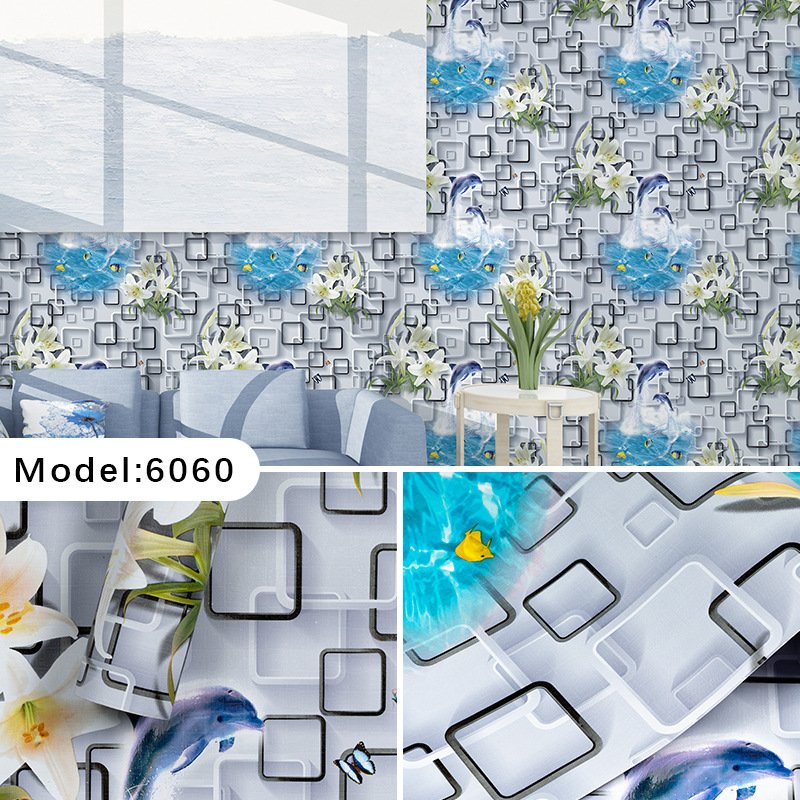 Cross-border exclusive supply european Style Flower Wallpaper Self-Adhesive Instant Paste Bedroom Decoration Wallpaper