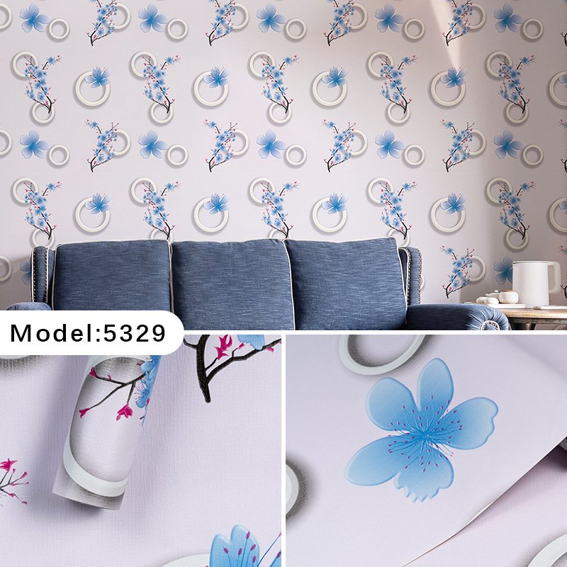 Cross-border exclusive supply european Style Flower Wallpaper Self-Adhesive Instant Paste Bedroom Decoration Wallpaper