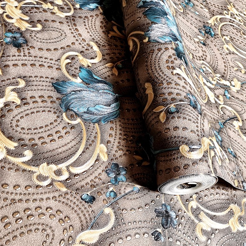 Deep Embossed Big Size PVC Waterproof Damask Italy European Wallpaper 1.06*10.05m wallpaper texture roll living room wallpaper