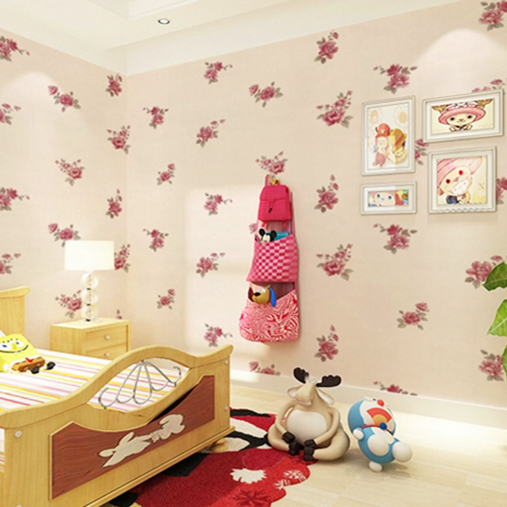 Korea PVC Vinyl Wall Murals Pink Wallpapers For Bedrooms Home Decoration Self Adhesive Wallpaper