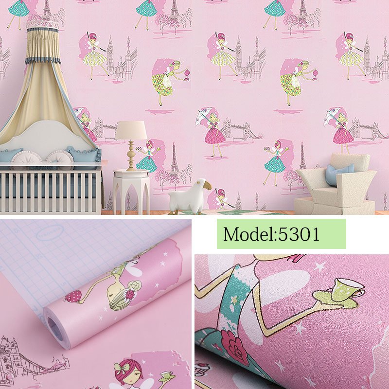 FuDi 5301 Home 3D Kids Princess Cartoon Character Wallpapers For Bedroom