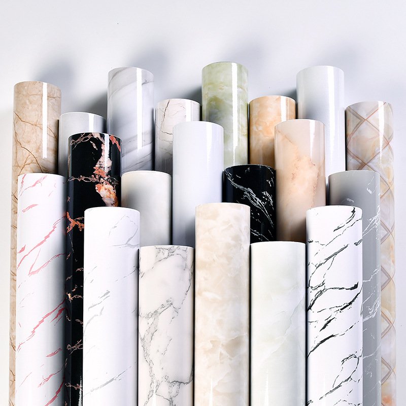 3d roll marble self-adhesive sticker aesthetic matte wallpaper white gold 5 meters for room