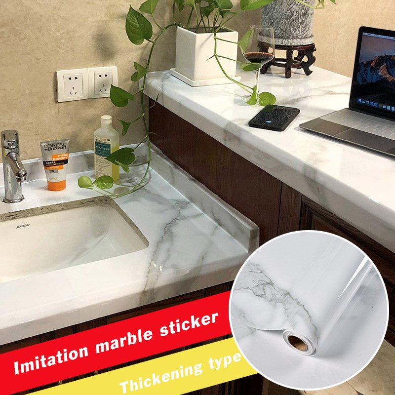 3d roll marble self-adhesive sticker aesthetic matte wallpaper white gold 5 meters for room