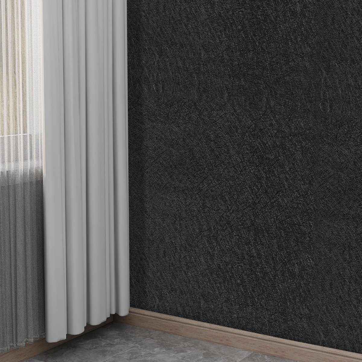 Self adhesive, easy to clean, waterproof, retro black silk cloth background decorative wallpaper, home wallpaper