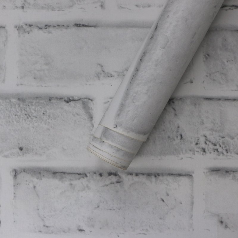 Self Adhesive Vintage White Brick Stone Texture Effect Removable Wallpaper Roll Vinyl PVC Wall Paper For Home Decor Countertops
