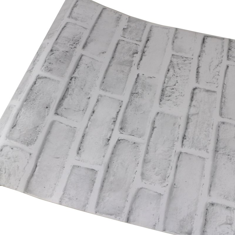 Self Adhesive Vintage White Brick Stone Texture Effect Removable Wallpaper Roll Vinyl PVC Wall Paper For Home Decor Countertops