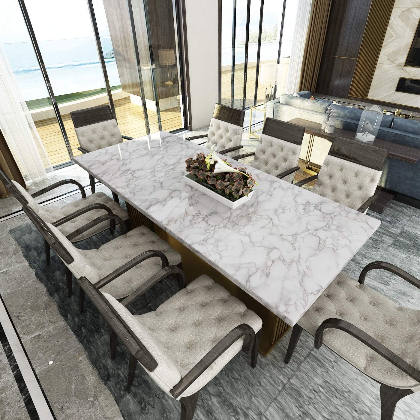 High Quality Glossy Marble Sticker White Grey Wallpaper Peel and Stick Marble Self Adhesive Removable for Kitchen