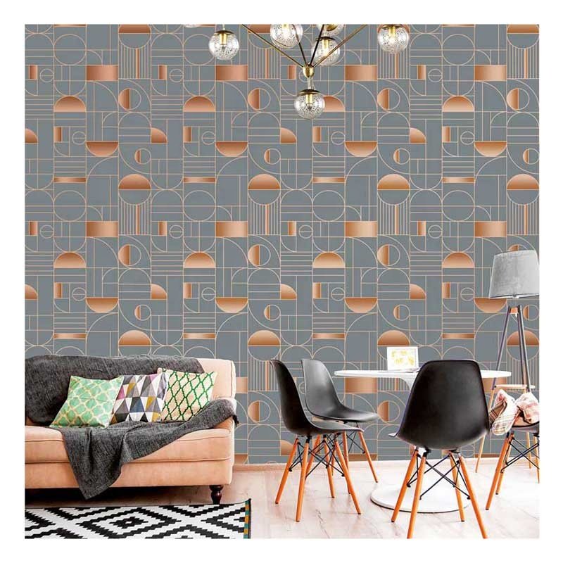 Nordic Geometric Pattern Wallpapers, Waterproof PVC Wallpaper Roll for Living Room, TV Background, Creative Mural