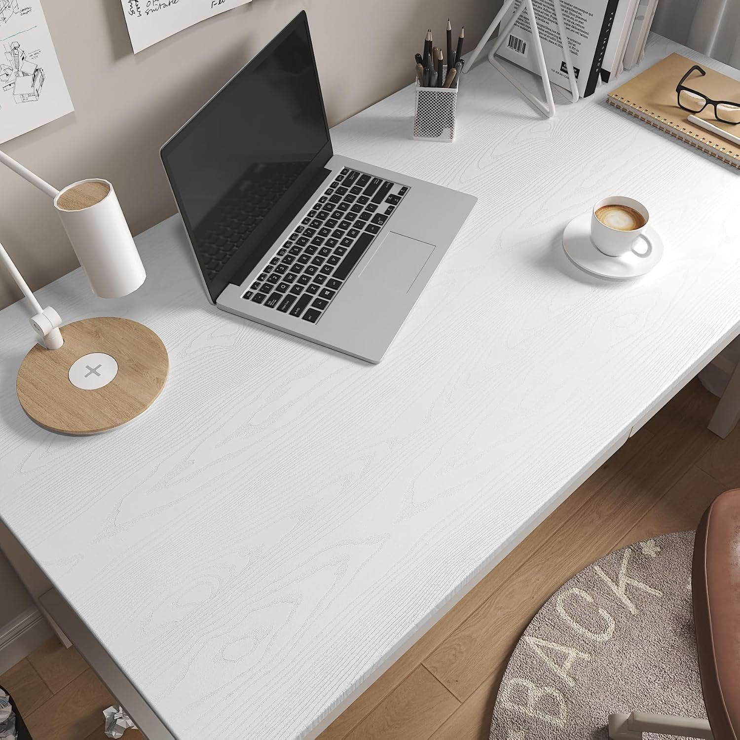 ORON DECO Wholesale White PVC Self Adhesive Wood Grain Wallpaper Texture Design Wall paper Stickers for Home Decoration