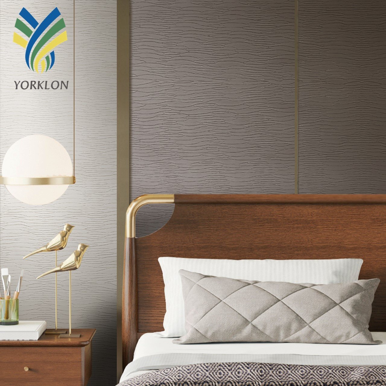KF11 Modern Water Embossing Wallpaper Bedroom Textured Interior Designs PVC Wall paper Hotel Vinyl Contract Wallcovering