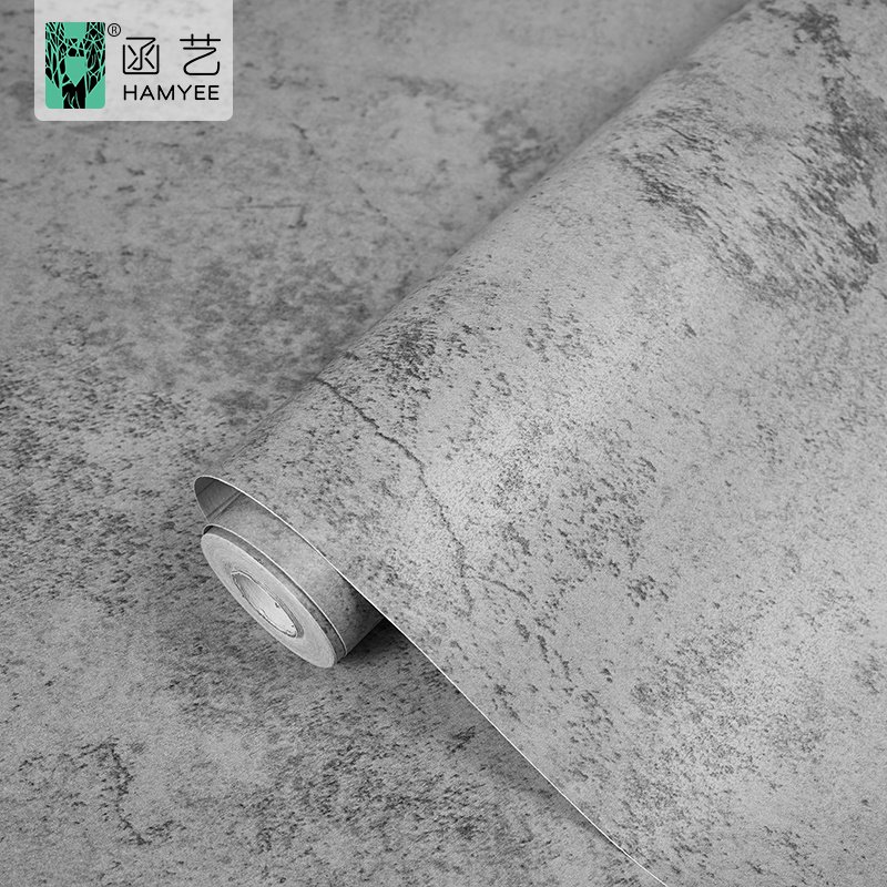 Grey concrete cement contact paper peel and stick vinyl textured self adhesive wallpaper for walls