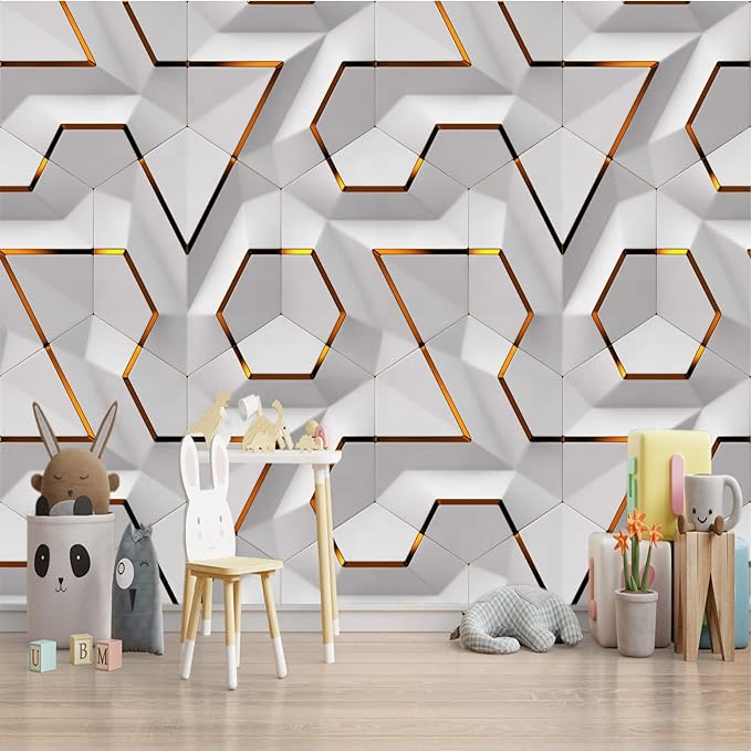 UDK Peel and Stick Wallpaper Modern Geometric Wallpaper in Self-Adhesive Removable Wallpaper for Home Decoration