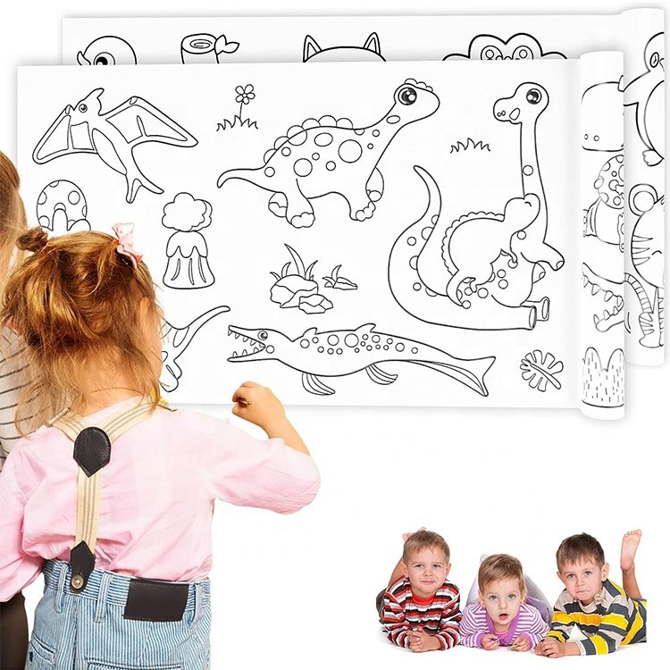 Removable Children's Creative Paper Graffiti Drawing Wall Poster roll And Art R Scroll For Filling Children's Canvas Painting