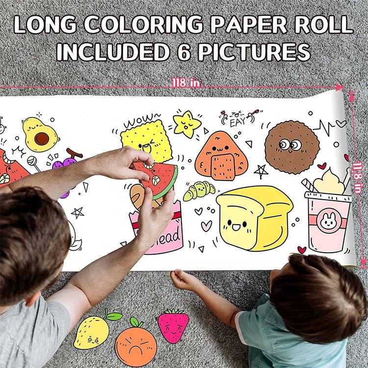 Removable Children's Creative Paper Graffiti Drawing Wall Poster roll And Art R Scroll For Filling Children's Canvas Painting