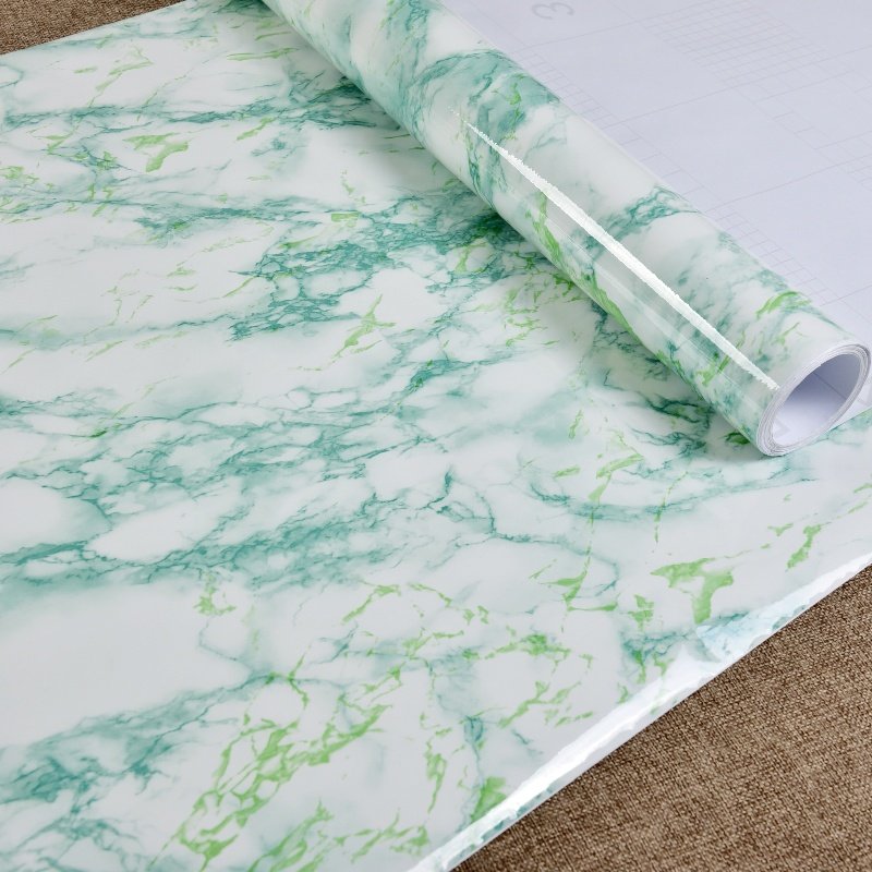 Green Color Marble Pattern Self Adhesive PVC Living Room Use Wall Paper Granite Design Easy-To-Cut Wallpaper