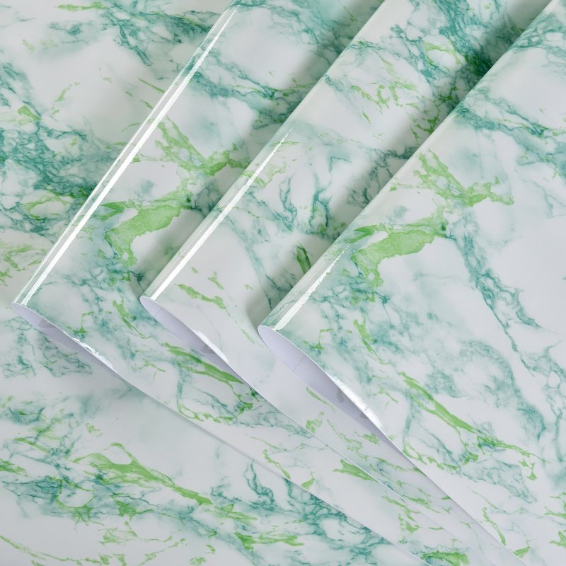 Green Color Marble Pattern Self Adhesive PVC Living Room Use Wall Paper Granite Design Easy-To-Cut Wallpaper