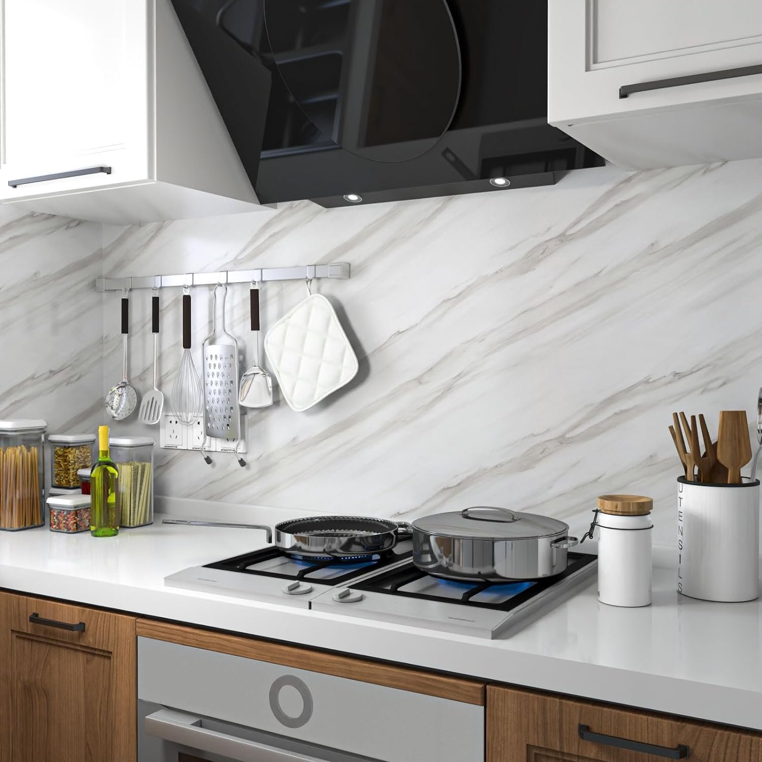 ORON DECO Glossy Marble Wallpaper Sticker Self-Adhesive Peel And Stick Design Waterproof Bathroom Granite Contact Paper
