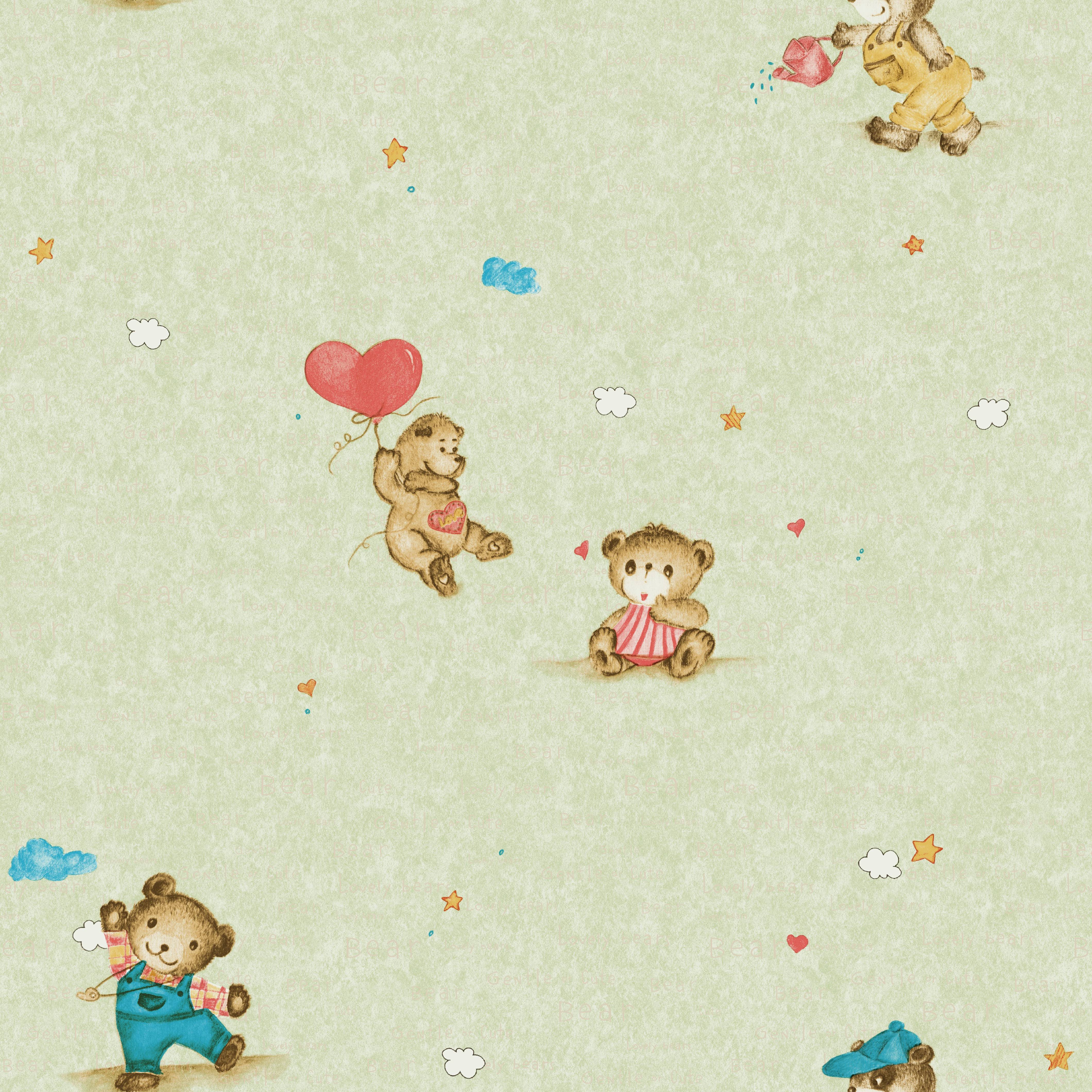 cartoon wallpaper cute pink brown bear wallpaper rolls for Kids girl baby bedroom