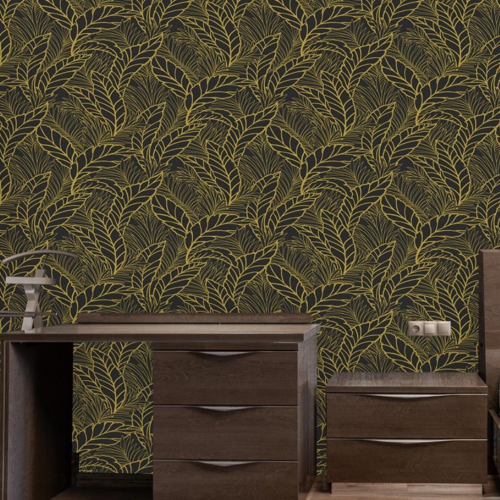 Simulation leaves green embossed pattern 3d wall mural adhesive luxury modern home decor interior waterproof 5d wallpaper