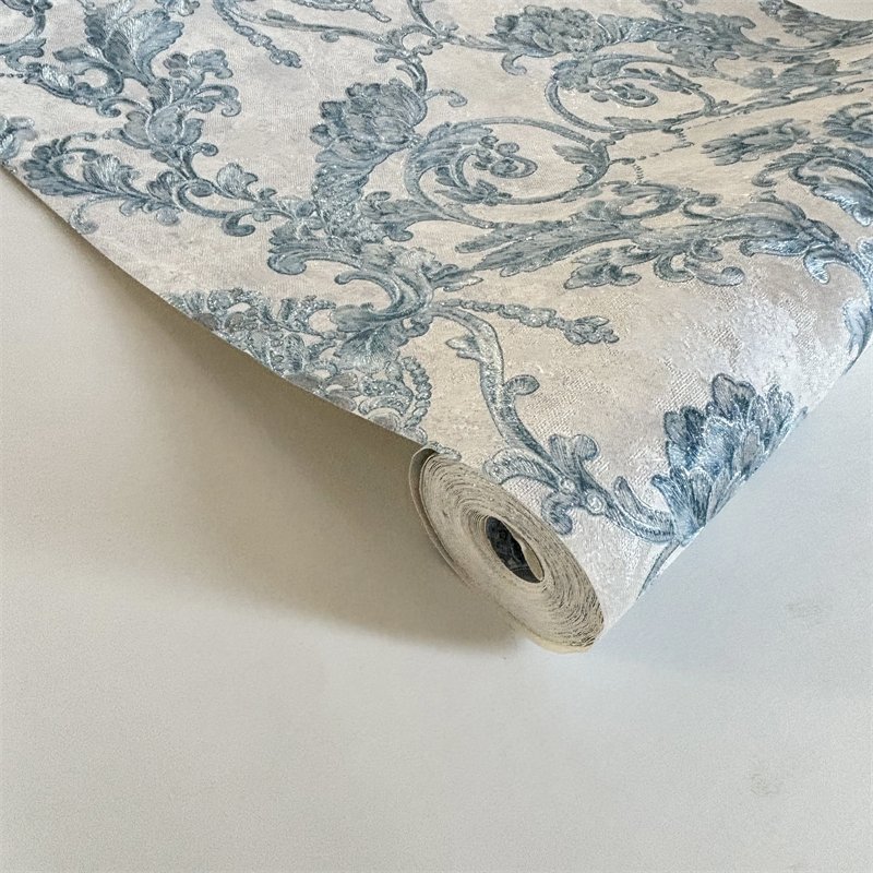 Wallpapers for Living Room Luxury White And Blue Decorative Plastic Wallpaper Roll Wallpaper