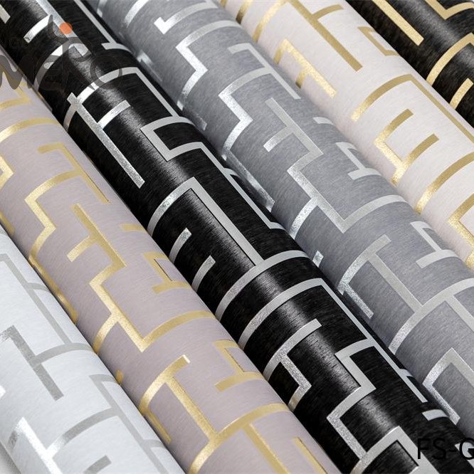 Hanmero Modern Luxury London greek key pattern Goldfoil wallpaper roll fine decor wallcoverings