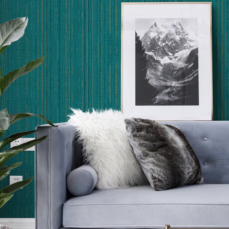aesthetic Green brushed Texture Self Adhesive Embossed Wallpaper
