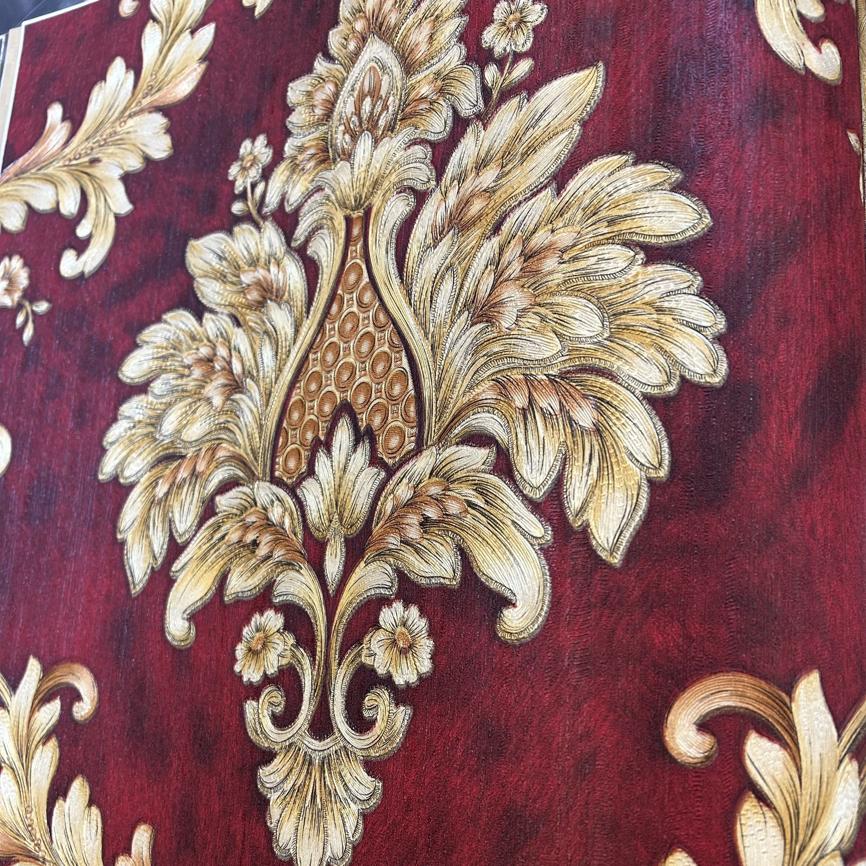 Wholesale Cheap Price Hot selling Ready Stock New Design Classic Damask Textured PVC Wallpaper for Home Decor
