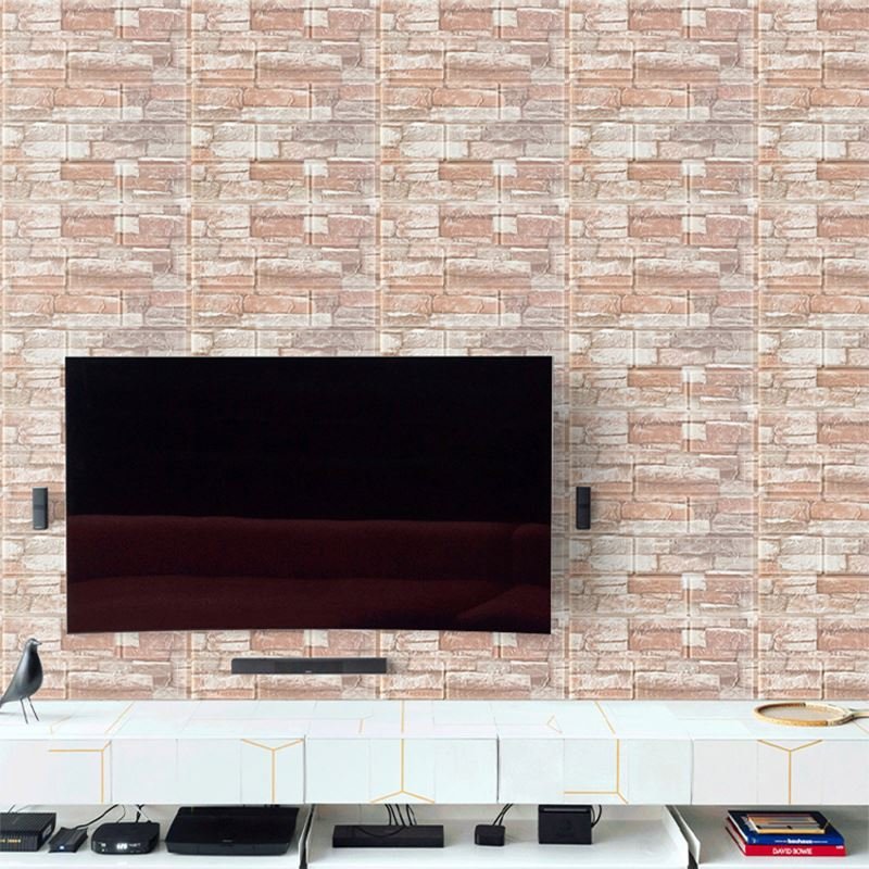 Brick Wallpaper Eco-friendly Self Adhesive Vinyl 3d Wallpaper Wallpaper Stickers Home Decoration Soft Roll Brick & Wood Grain
