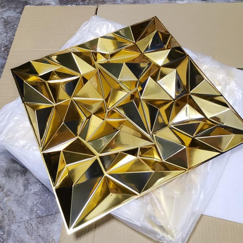 Factory PVC 3D board decorative board 3D wall three-dimensional concave wall plate living room bedroom headboard Gilt wallpaper