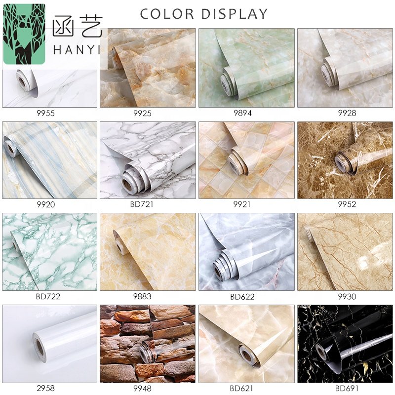 5M Modern Pvc Marble Waterproof Vinyl Self Adhesive Wallpaper Roll Wall Sticker Contact Paper