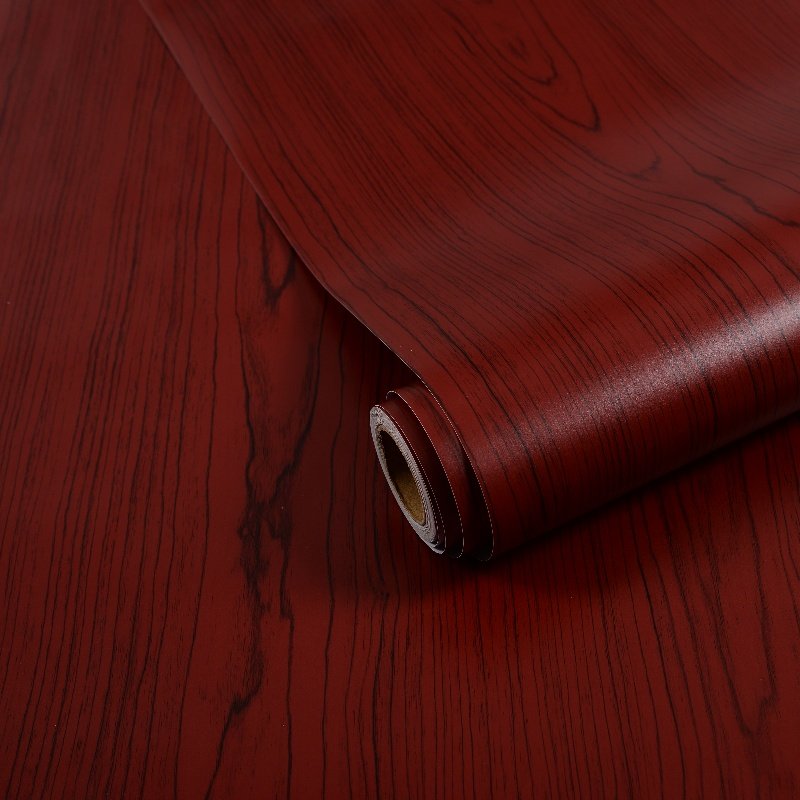 Waterproof Adhesive Vinyl Wallpaper Rolls Peel Stick Wooden Grain Renovation Sticker for Home & Table Covering