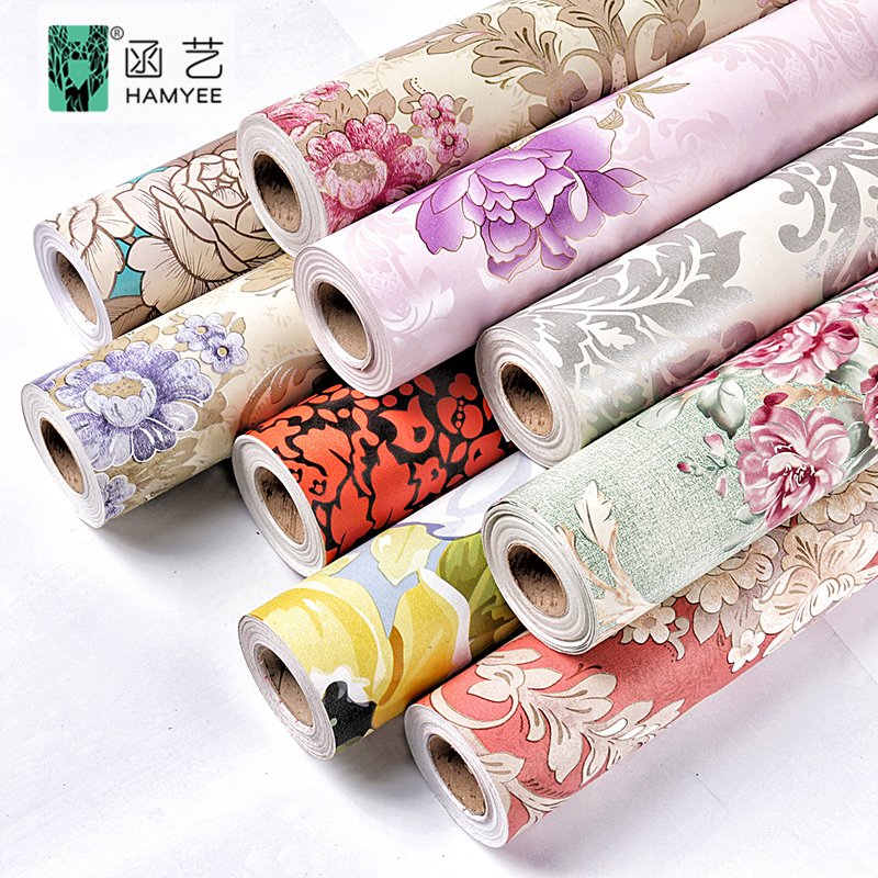 Waterproof floral self adhesive peel and stick 3d wallpaper flower pattern home decoration
